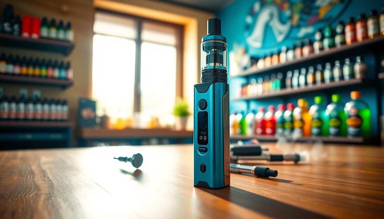 Genießen Sie das hqd vape zusammen mit einem modernen Vape-Shop-Setup.