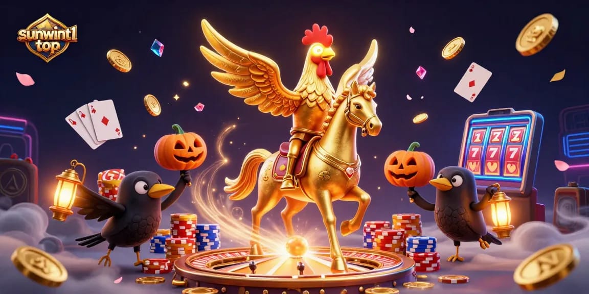 Experience the excitement of gaming at sunwint1 top with a vibrant 3D casino scene featuring unique characters.