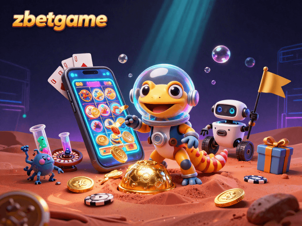 Experience thrilling gaming action with zbetgame as a Martian gecko uncovers a golden casino.
