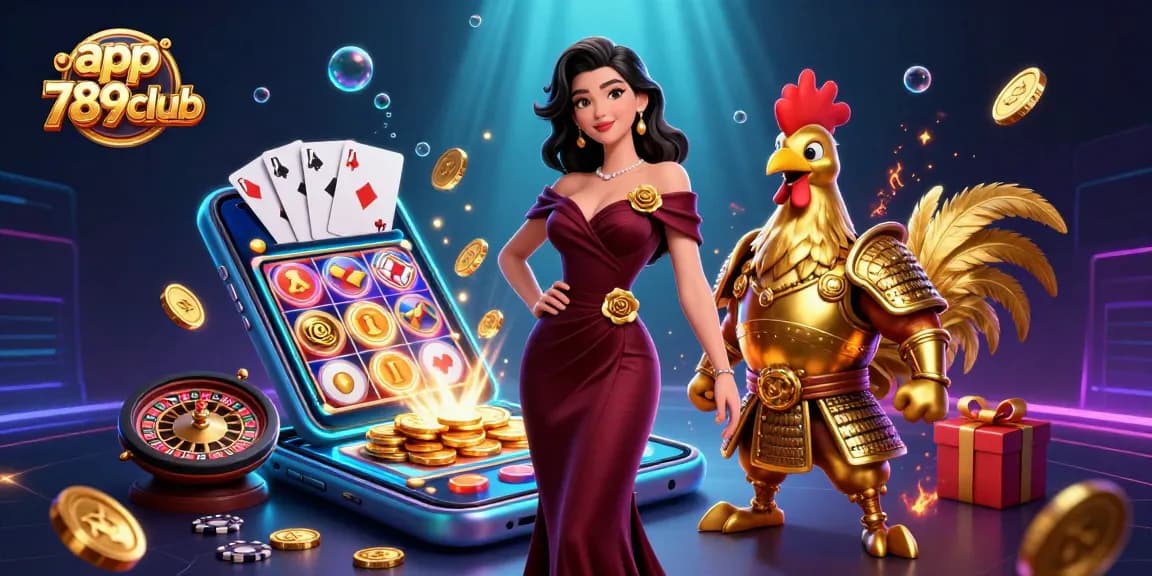 Experience the thrill of app 789club with an immersive casino scene featuring dynamic gaming elements.