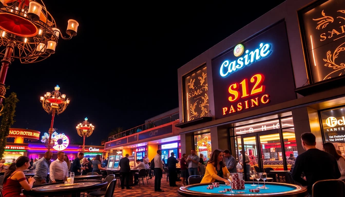 Spiele im Casino ohne Anmeldung und genieße das aufregende Ambiente mit lebendigen Lichtern und Unterhaltung.