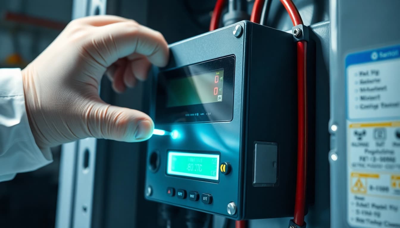 Testing an electric device for DGUV V3 Prüfung compliance, highlighting safety checks in action.