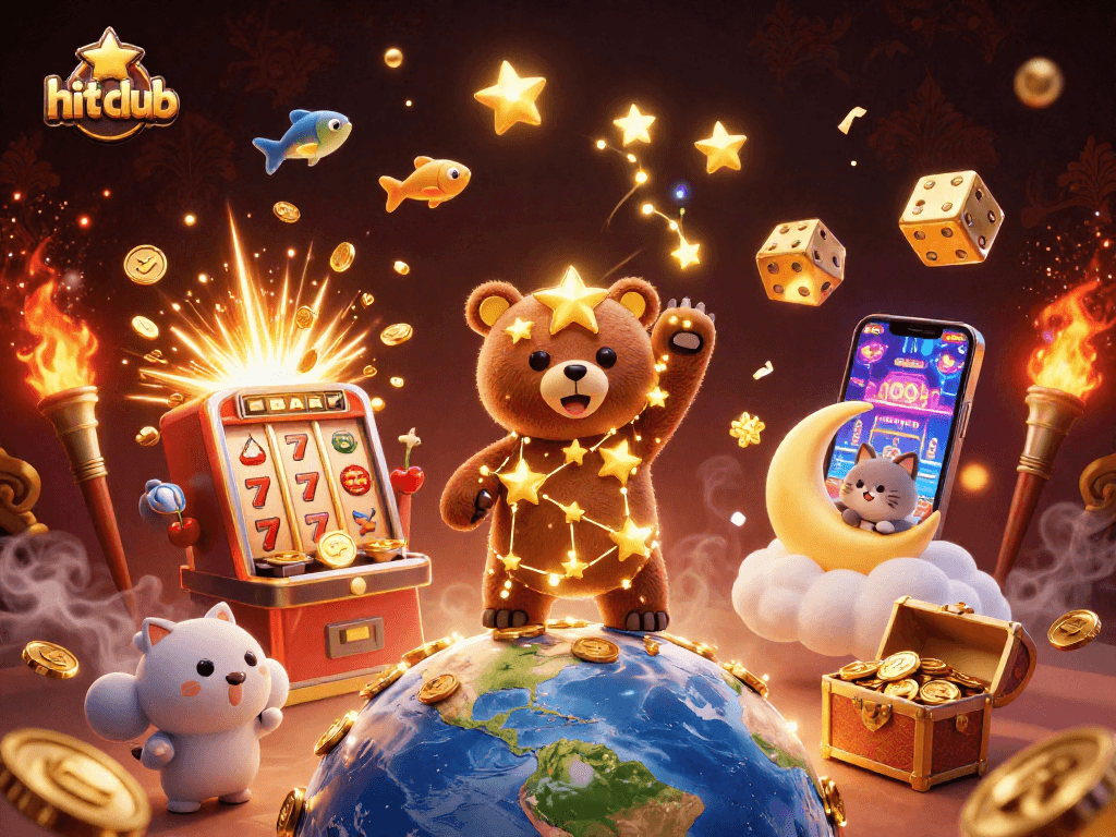 Spin to win at hit club with vibrant 3D casino elements and engaging characters!