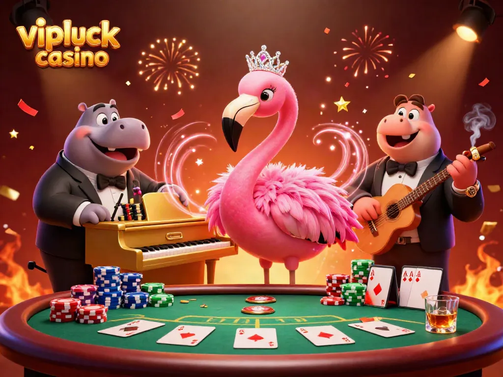 Experience the excitement at vipluck casino with vibrant characters and dynamic gaming elements.