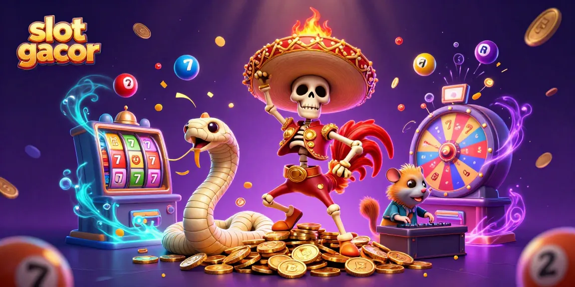 Experience the excitement of slot gacor with vibrant characters dancing among casino symbols and jackpots