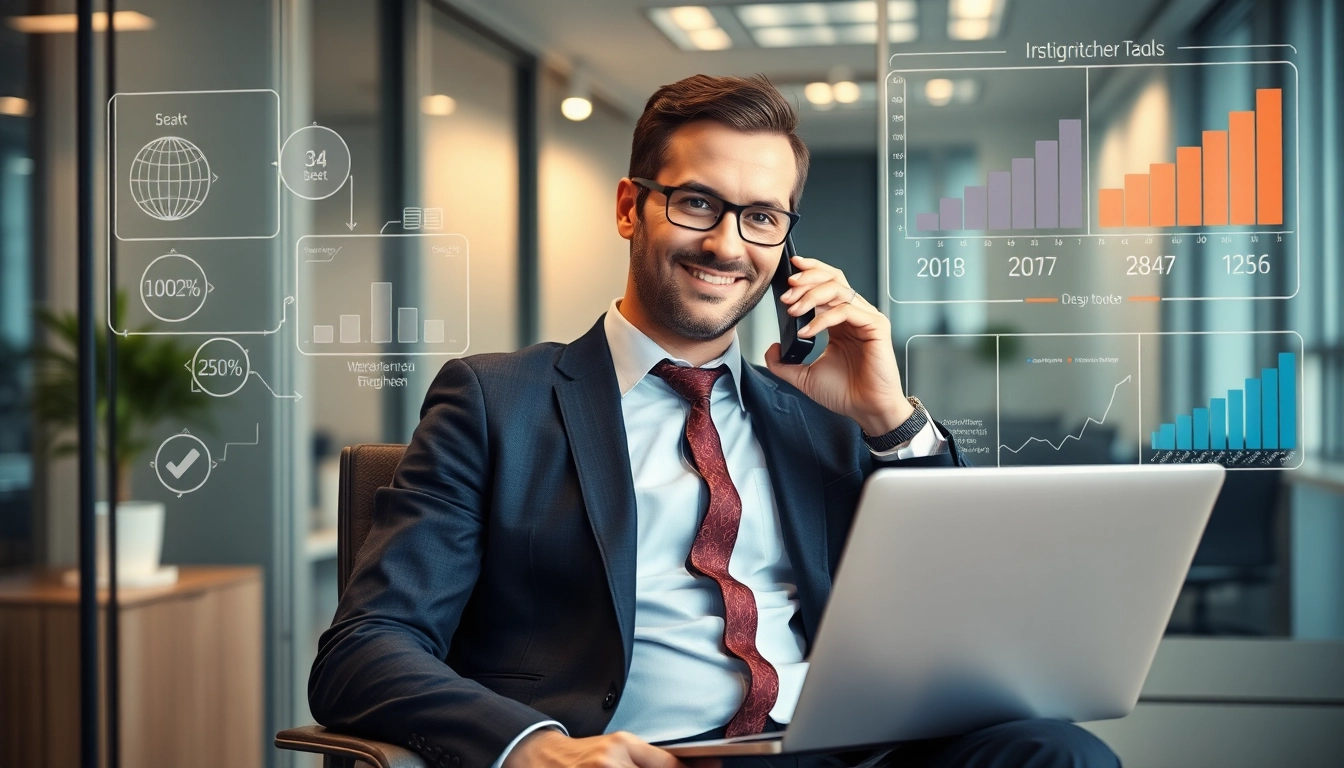 Professioneller Headhunter Außendienst berät Firmen über Verkaufsstrategien und Rekrutierung.