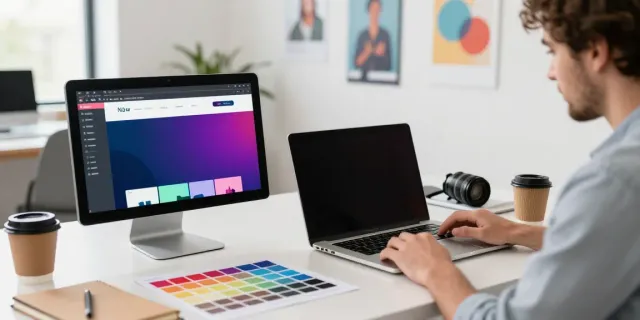 Professionelles Webdesign im Saarland mit kreativer Zusammenarbeit zwischen Designer und Kunde.