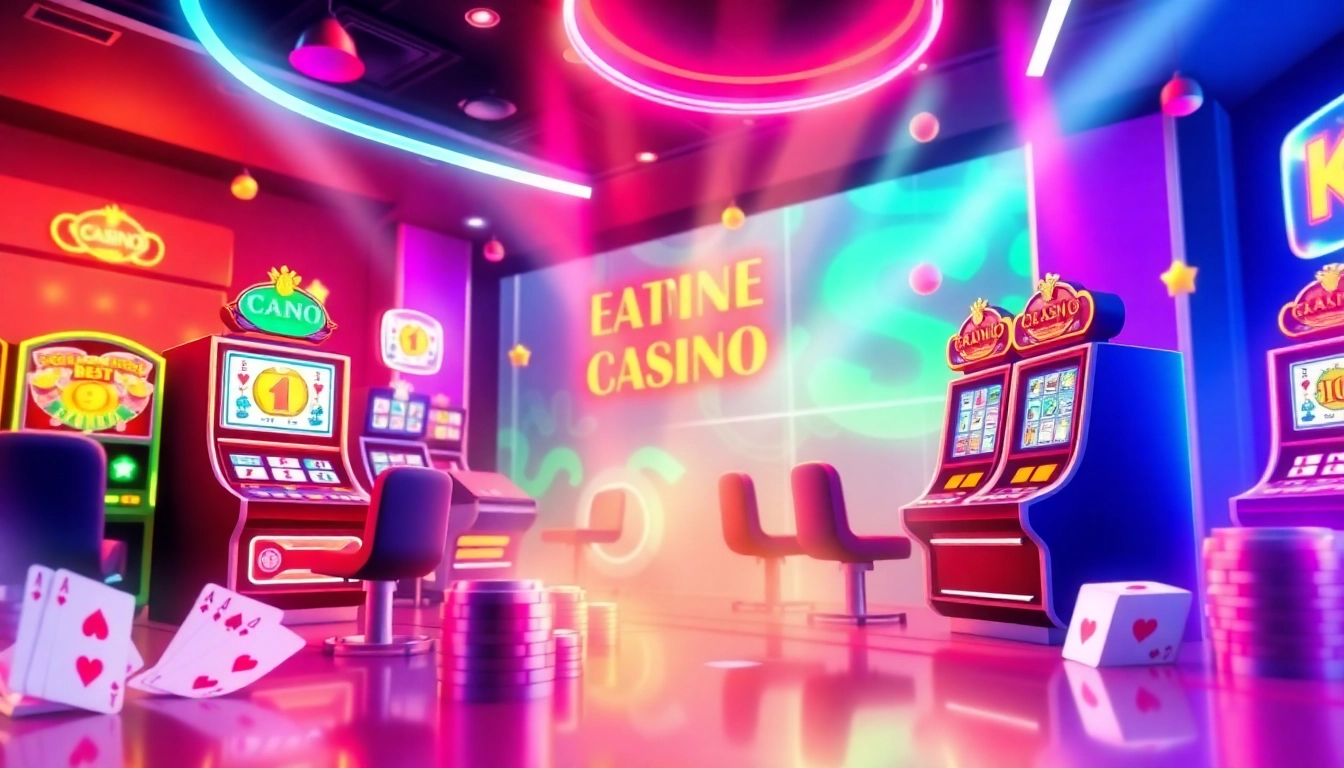 Engaging depiction of Casino Bonus opportunities showcased with vibrant visuals of slot machines and thrills of gaming.