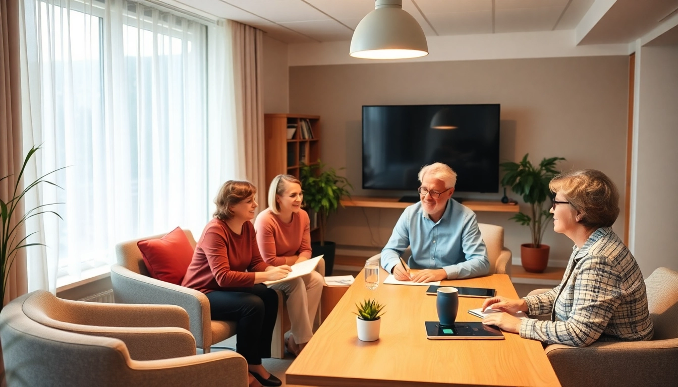 Professionelles Beratungsgespräch zur unternehmensberatung pflegeeinrichtungen in einer hellen Umgebung mit engagierten Beratern.