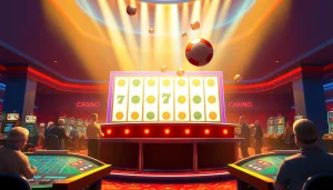 Erlebe den Nervenkitzel des Plinko-Spiels in einem lebhaften Online-Casino mit bunten Kugeln und Spielern.