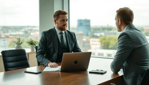Headhunter Saarbrücken in einem modernen Büro, zeigt effektive Personalvermittlung.