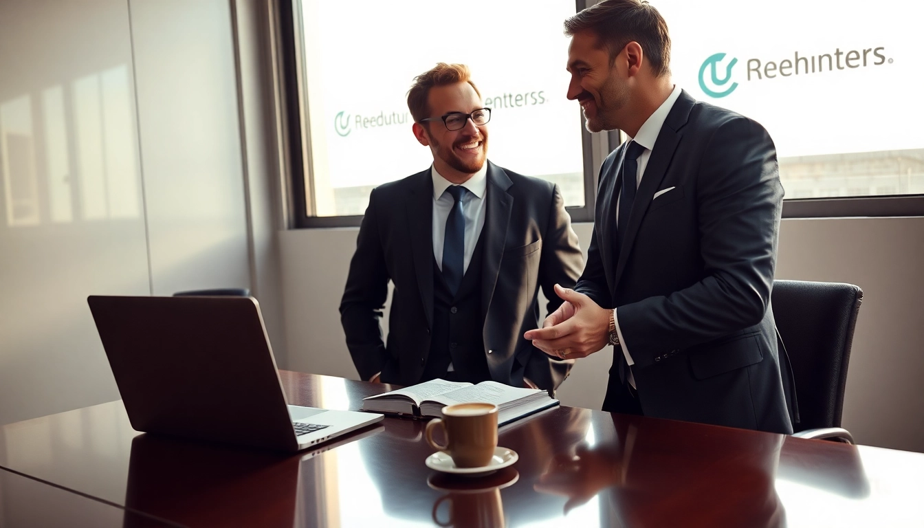 Headhunter CEO berät während eines Gesprächs in einem modernen Büro.