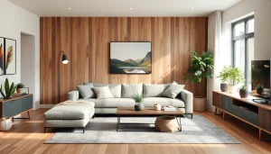 Gemütliches Wohnzimmer zeigt innovative Raumgestaltung mit modernen Möbeln und natürlichen Materialien.