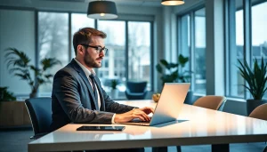 Headhunter Saarbrücken analysiert Lebensläufe in einem modernen Büro.