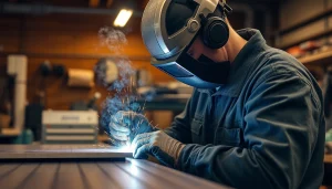 Felge schweißen München: Mechaniker schweißt präzise Aluminiumfelgen in Werkstatt.