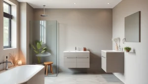 Gestalten Sie Ihr Badezimmer mit hochwertigen Produkten von sonni sanitär GmbH, die eine elegante Duschkabine und moderne Badspiegel umfasst.