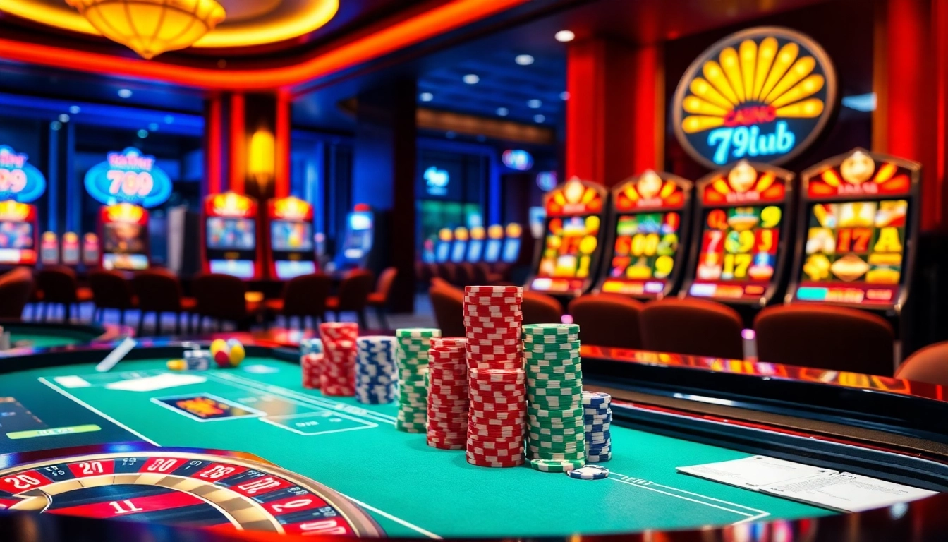 Engage in winning strategies at đăng ký 789club with a vibrant casino interface showcasing roulette and slot machines.